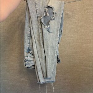 OG Straight Distressed Jeans Button Fly
